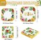 200Pcs Hawaiian Luau Party Decorations Aloha Tropical Hibiscus Floral Luau Plates and Napkins Palm Leaf Tableware Sets for Summer